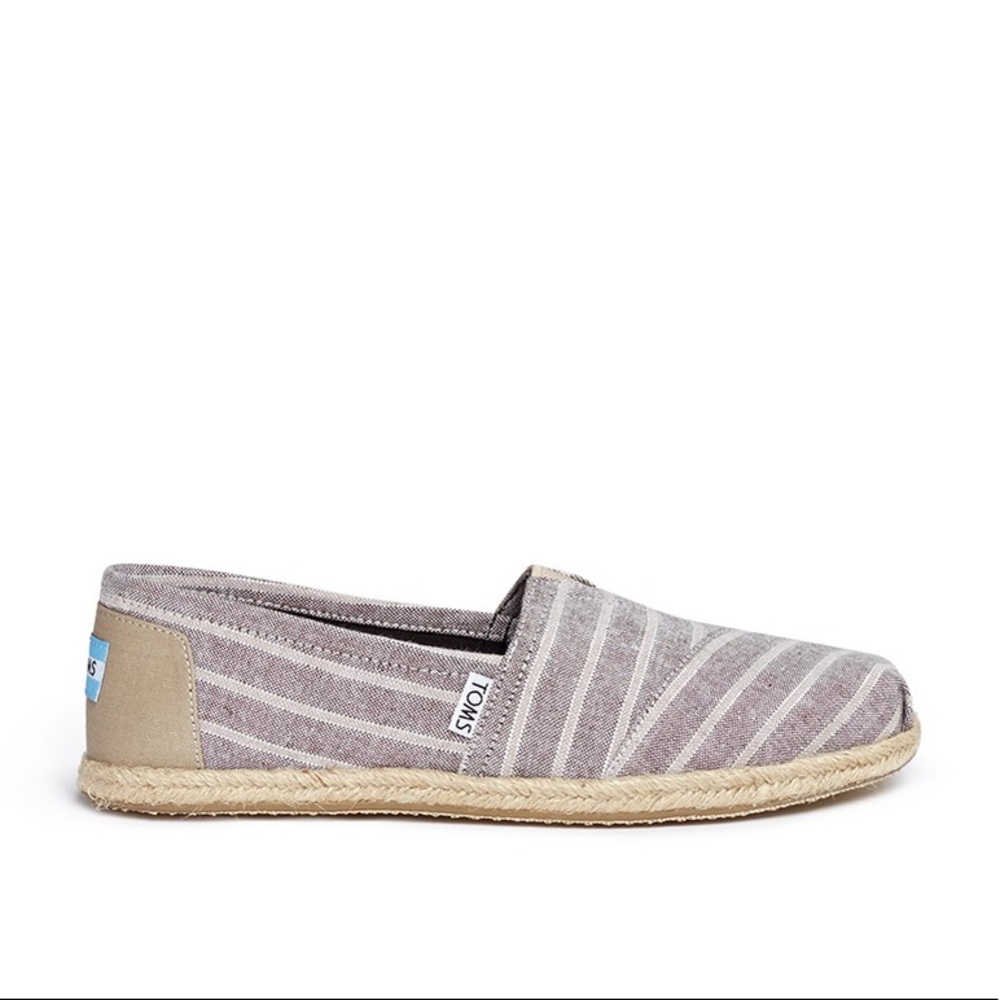 Classic Metallic Stripe Canvas Espadrille Slip Ons